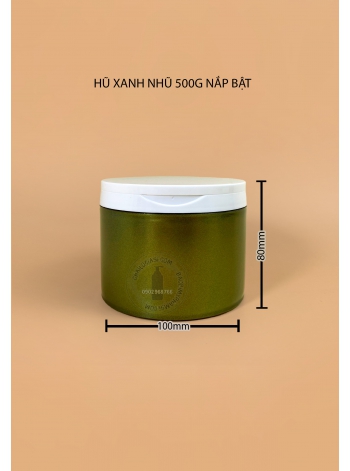 HŨ HDPE XANH NHŨ NẮP BẬT 500G