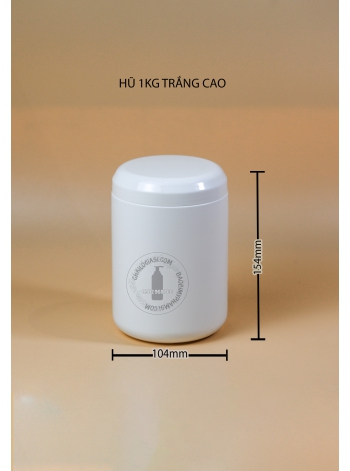 HŨ HDPE NẮP VẶN TRẮNG 1KG (1 BAO 80 HŨ)