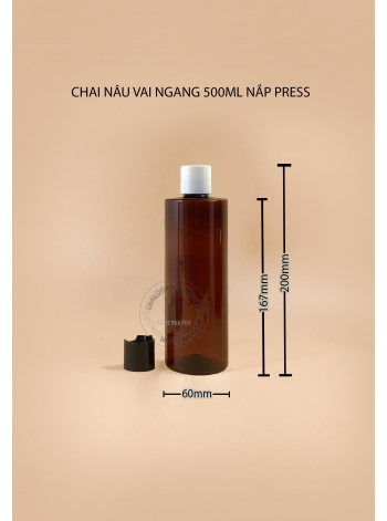 CHAI NÂU 500ML VAI NGANG NẮP PRESS