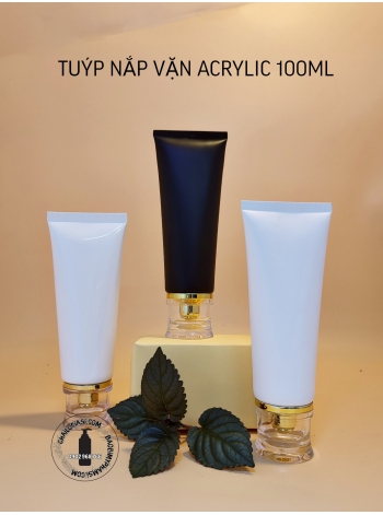 TUÝP NẮP ACRYLIC TRONG VÀNG 100ML