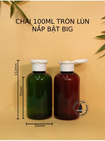 CHAI 100ML TRÒN LÙN NẮP BẬT BIG
