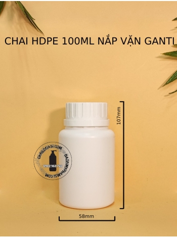 CHAI HDPE 100ML NẮP VẶN GANTI