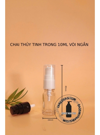 CHAI THUỶ TINH 10ML VÒI NGẮN F18