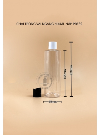 CHAI TRONG 500ML VAI NGANG NẮP PRESS