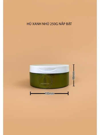 HŨ HDPE XANH NHŨ NẮP BẬT 250G