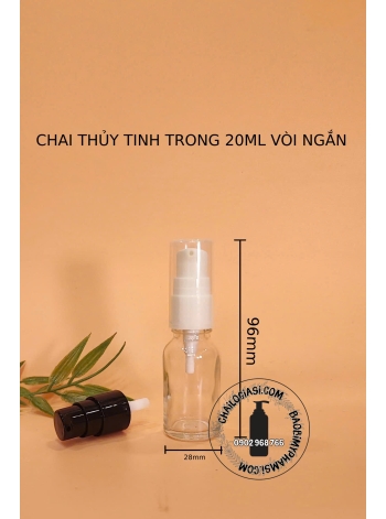 CHAI THUỶ TINH 20ML VÒI NGẮN