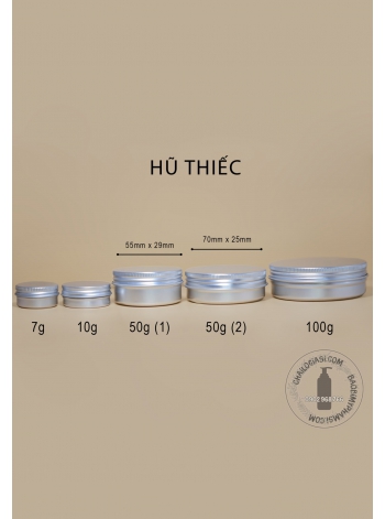 HŨ THIÊC BẠC 50G ( 56 x 29 ) 