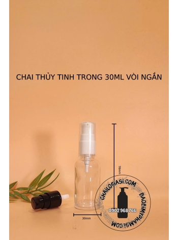 CHAI THUỶ TINH 30ML VÒI NGÁN