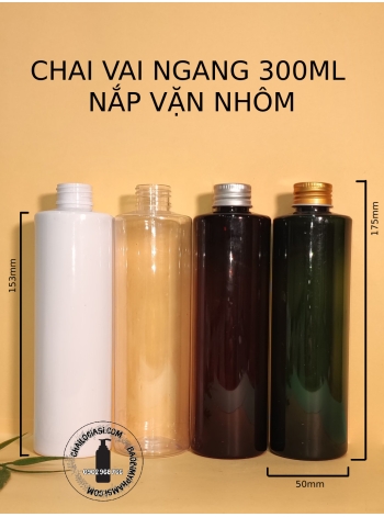CHAI 300ML VAI NGANG NẮP NHÔM F24 ( BẠC, VÀNG)