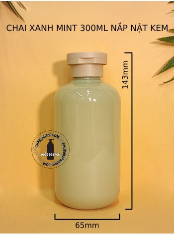 CHAI XANH MINT 300ML NẮP BẬT KEM