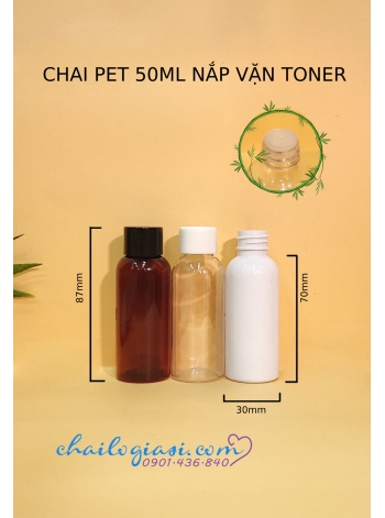 CHAI TRÒN 50ML NẮP VẶN TONER F20 ( NÚT CHẶN + 400đ)