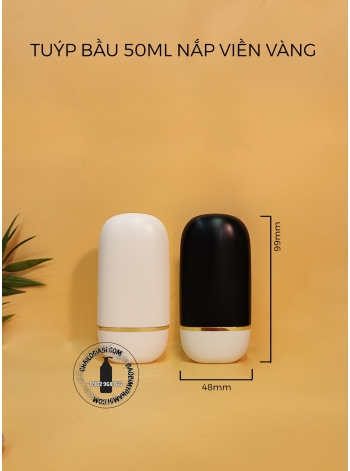 TUÝP BẦU 50ML NẮP VIỀN VÀNG