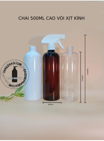 CHAI 500ML CAO VÒI CÒ SÚNG TRẮNG F28