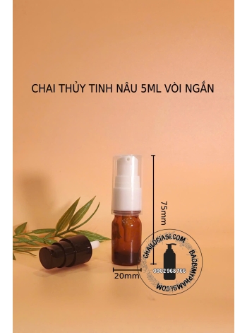 CHAI THUỶ TINH 5ML VÒI NGẮN
