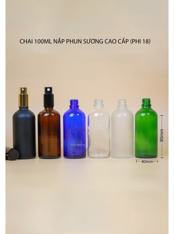 CHAI 100ML NẮP PHUN SƯƠNG, VÒI NGẮN CAO CẤP XI