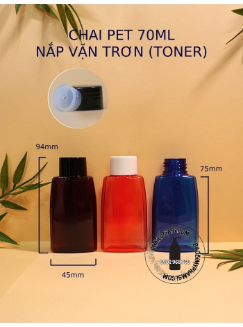 CHAI 70ML HÌNH THANG NẮP TONER F24 ( NÚT CHẶN + 400đ)