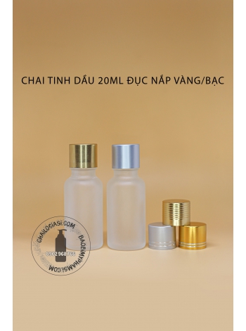 CHAI TINH DẦU 20ML MỜ NẮP VÀNG/BẠC