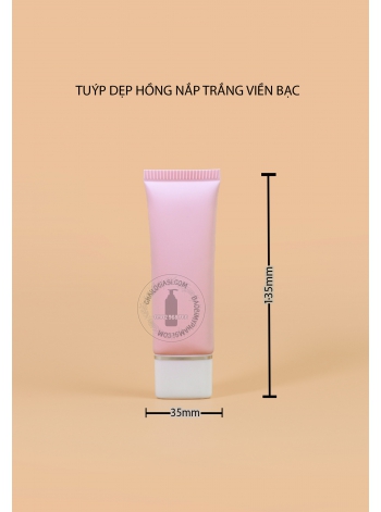TUÝP DẸP HỒNG 50ML NẮP TRẮNG VIỀN BẠC