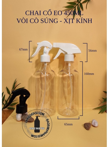 CHAI CỔ EO 450ML CÒ SÚNG, XỊT KÍNH