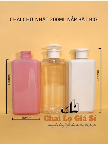 CHAI CHỮ NHẬT 200ML NẮP BẬT BIG