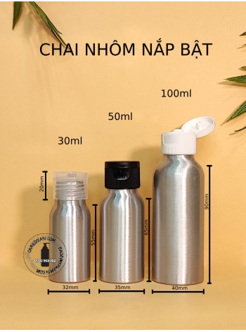 CHAI NHÔM NẮP BẬT SỌC F24 (TRẮNG, TRONG, ĐEN)