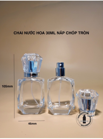 CHAI NƯỚC HOA 30ML NẮP CHÓP TRÒN