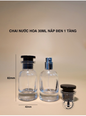 CHAI NƯỚC HOA 30ML NẮP ĐEN 1 TẦNG