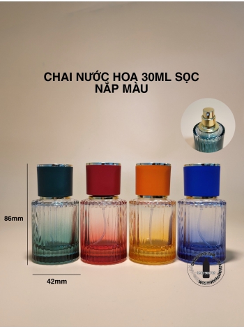 CHAI NƯỚC HOA 30ML SỌC NẮP MÀU