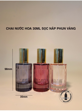 CHAI NƯỚC HOA 30ML SỌC NẮP PHUN VÀNG (1)