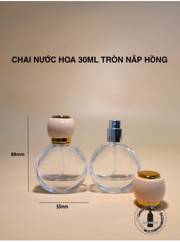 CHAI NƯỚC HOA 30ML TRÒN NẮP HỒNG