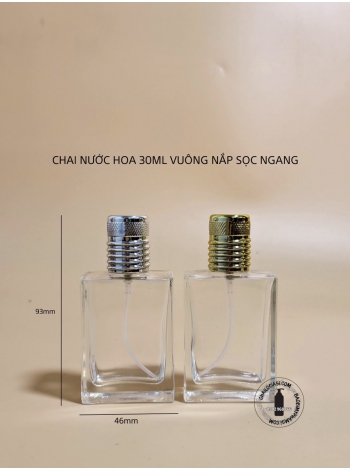 CHAI NƯỚC HOA VUÔNG 30ML NẮP SỌC NGANG