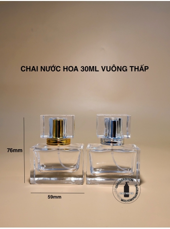 CHAI NƯỚC HOA 30ML VUÔNG THẤP