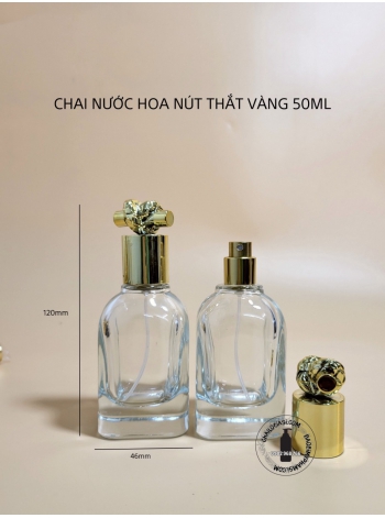 CHAI NƯỚC HOA NÚT THẮT VÀNG 50ml