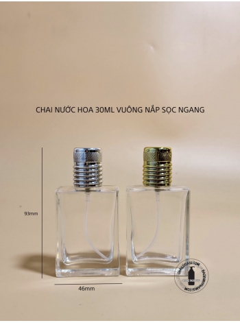 CHAI NƯỚC HOA VUÔNG 30ML NẮP SỌC NGANG