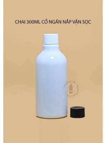 CHAI 300ML CỔ NGẤN NẮP VẶN SỌC F24 (TRẮNG, ĐEN)