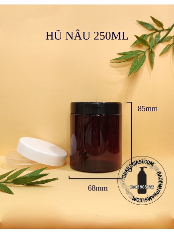 HŨ 250ml NÂU NẮP VẶN NHỰA