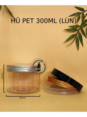 HŨ PET TRÒN 300ML NẮP NHÔM BẠC, VÀNG (F85)  SEAL GIẤY + 600Đ