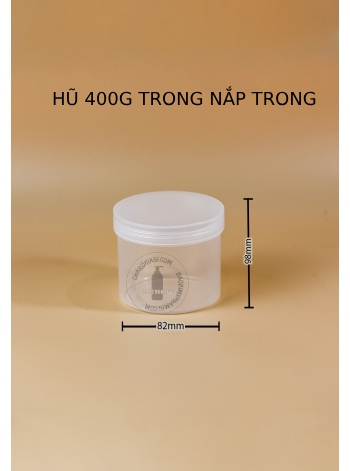 HỦ NHỰA 400G NẮP TRONG 