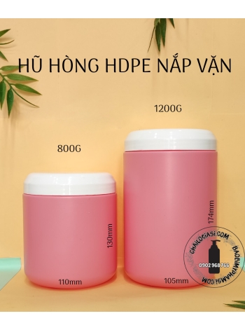 HŨ HỒNG HDPE NẮP VẶN 1200G