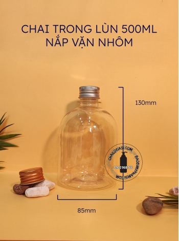 CHAI TRONG LÙN 500ML NẮP VẶN NHÔM