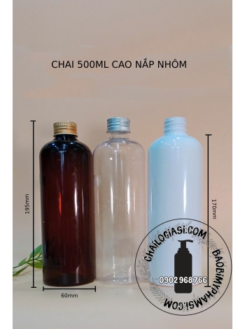 CHAI 500ML CAO NẮP NHÔM F28 ( BẠC, VÀNG)