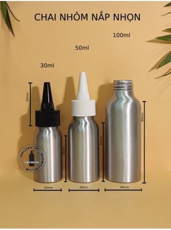 CHAI NHÔM NẮP NHỌN F24 (TRẮNG, TRONG, ĐEN)