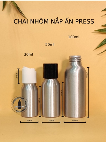 CHAI NHÔM NẮP PRESS F24 ( TRẮNG, ĐEN)