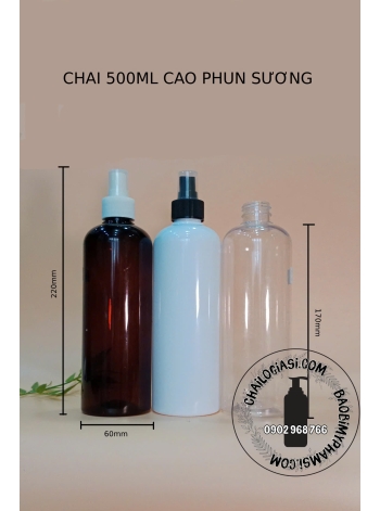 CHAI 500ML CAO VÒI PHUN SƯƠNG F28 (TRẮNG, TRONG, ĐEN)