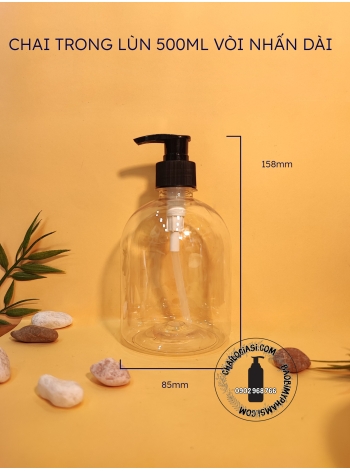 CHAI TRONG LÙN 500ML VÒI NHẤN DÀI