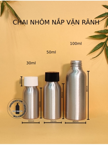 CHAI NHÔM NẮP VẶN SỌC F24 (TRẮNG, ĐEN)