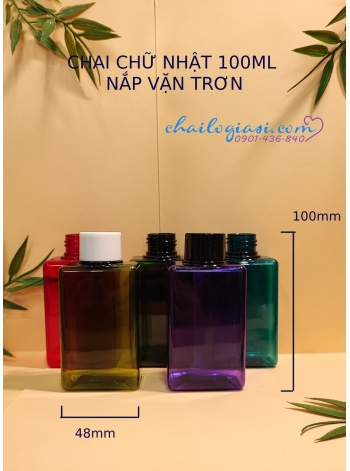 CHAI CHỮ NHẬT 100ML NẮP VẶN TONER F24 ( NÚT CHẶN + 400đ)