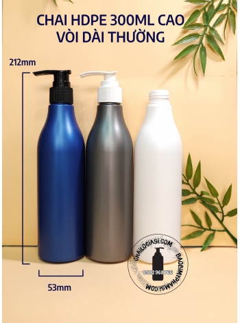 CHAI HDPE 300ML CAO VÒI DÀI