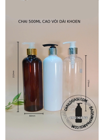 CHAI 500ML CAO VÒI DÀI XI F28 (VÀNG, BẠC, 1 SỌC)
