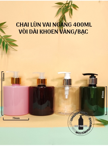 CHAI LÙN VAI NGANG 400ML VÒI DÀI XI F28 (VÀNG, BẠC, 1 SỌC)